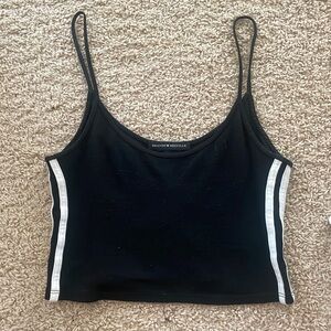 Black tank with white stripes